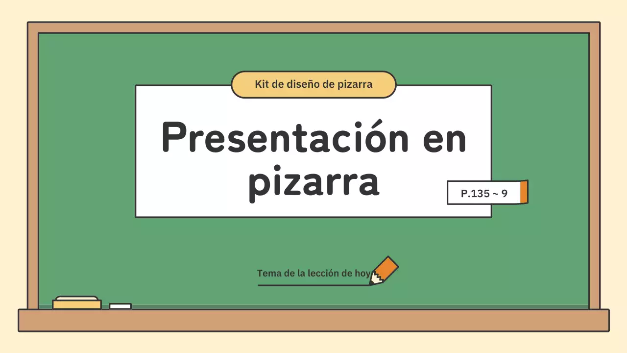 Kit de presentación de pizarra educativa de colores