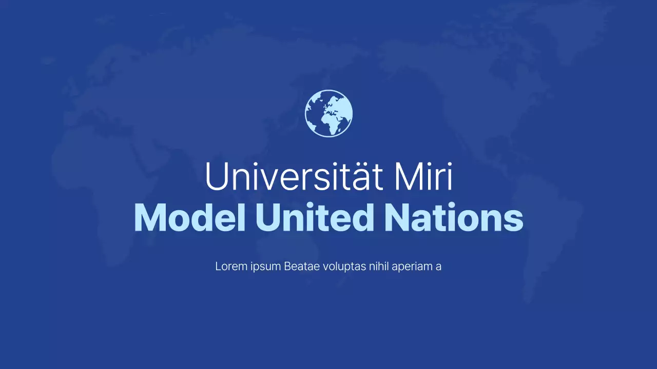 Einfache weiß-blaue Universitätspräsentation für einen Scheinwettbewerb