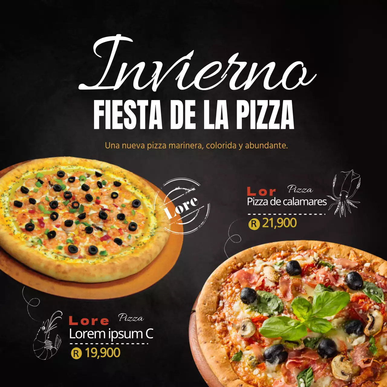 Nueva carta de pizzas marineras