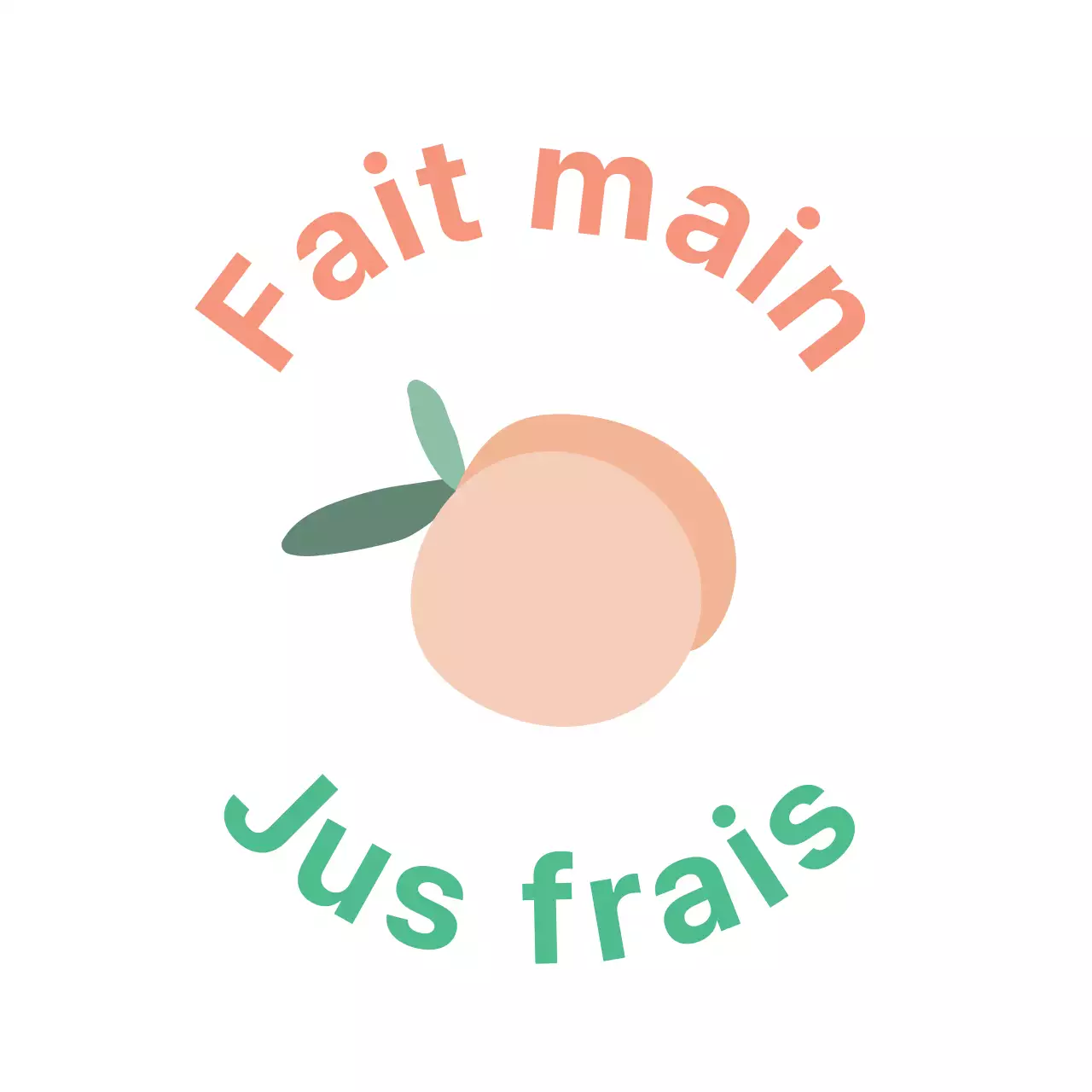 Illustration simple d'une étiquette de jus de fruit sur fond blanc