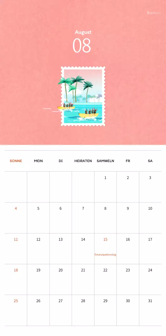 Stempelillustrationen mit einem warmen Konzept