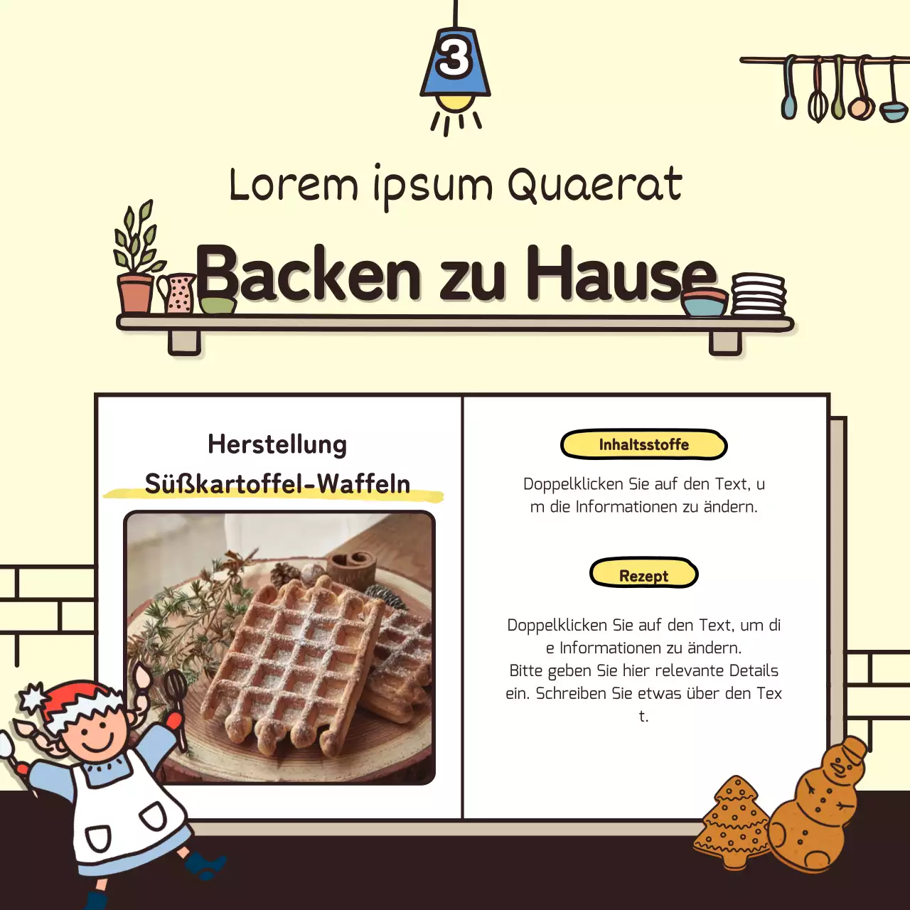 Winterurlaub mit niedlichen Illustrationen in Beige