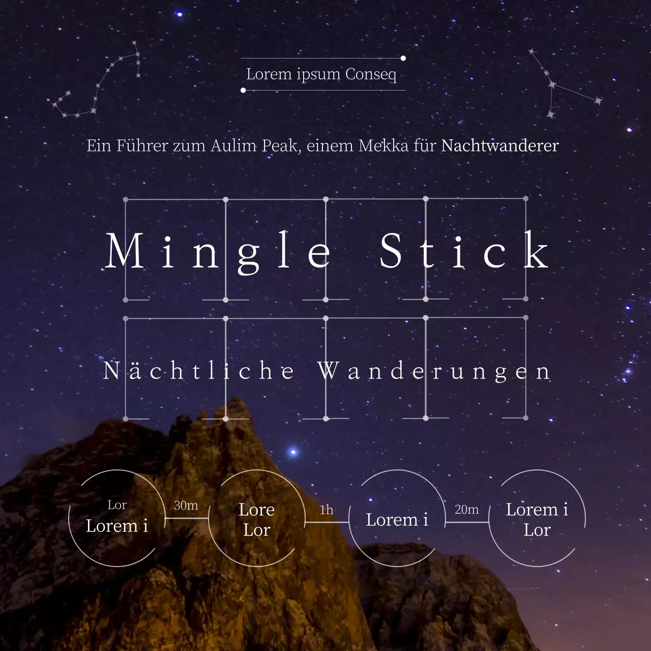 Weißer Text Wanderwegführer Thema