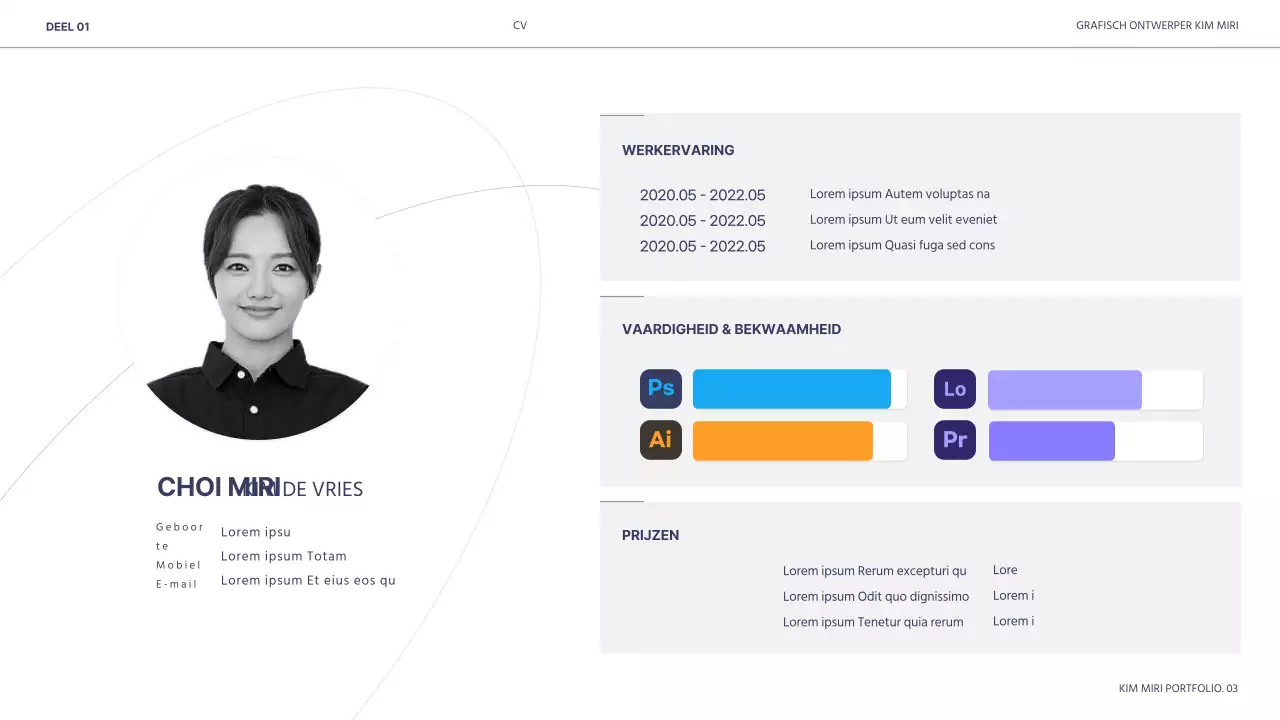 White Navy Nette Portfolio Presentatie voor Ontwerpers