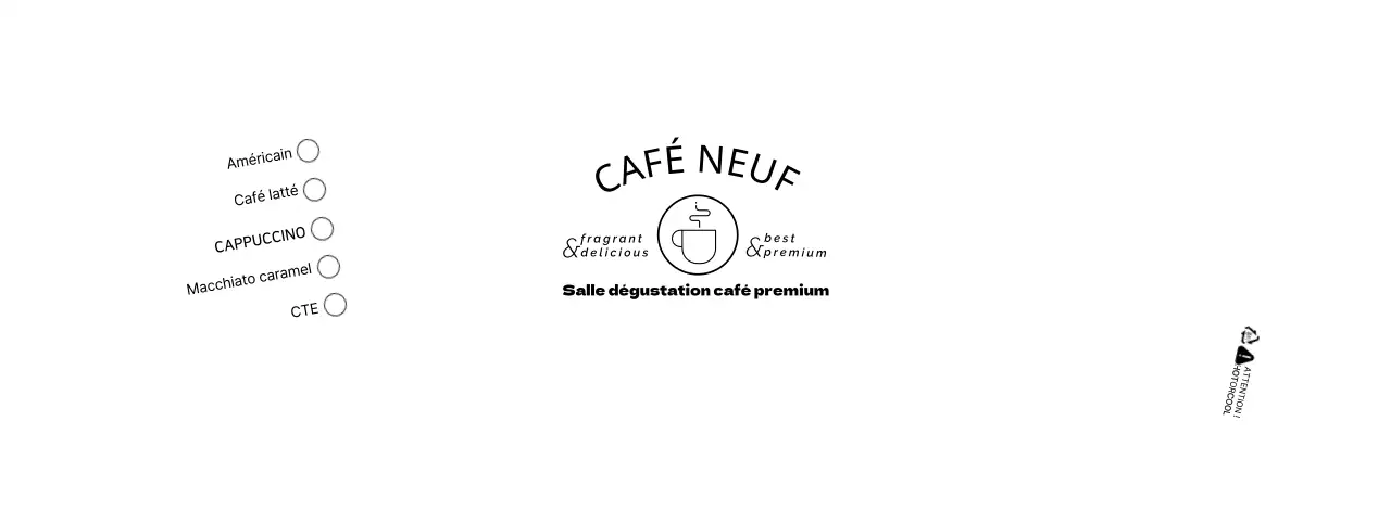Découvrez le menu simple et blanc du café