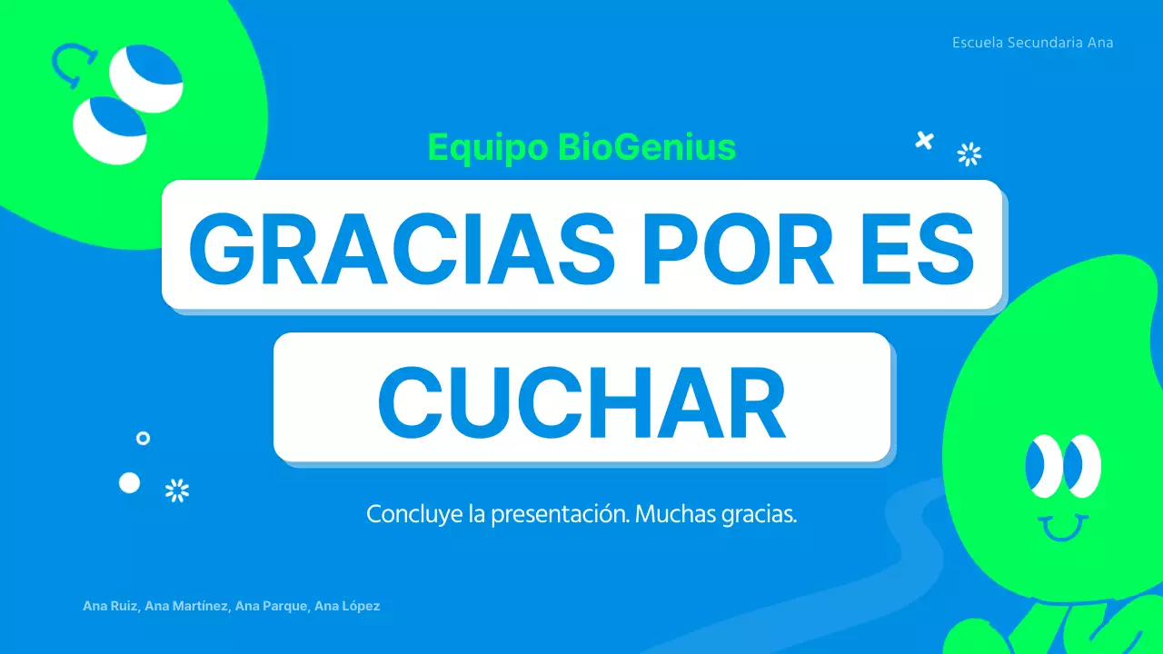 Simpático informe sobre un experimento científico en azul y verde lima