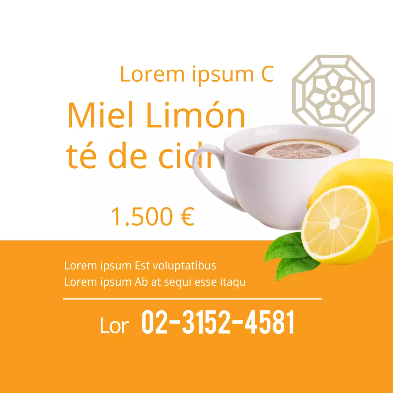 Té de miel, limón y yuzu