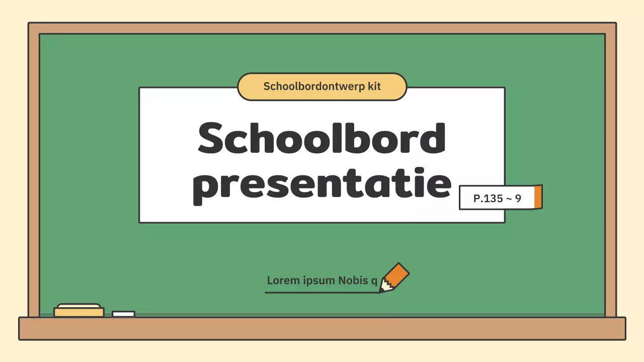Kleurrijk educatief krijtbord presentatieset