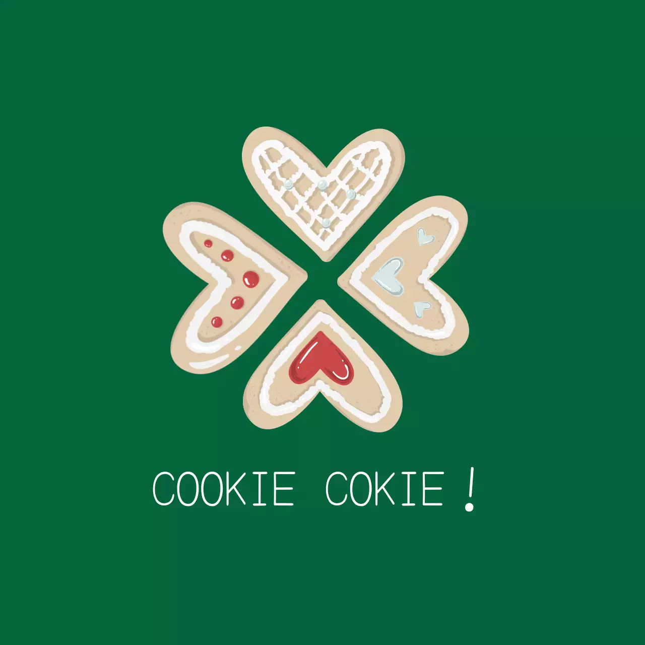 ベージュ 赤 緑 イラスト クリスマス クッキー ラベル