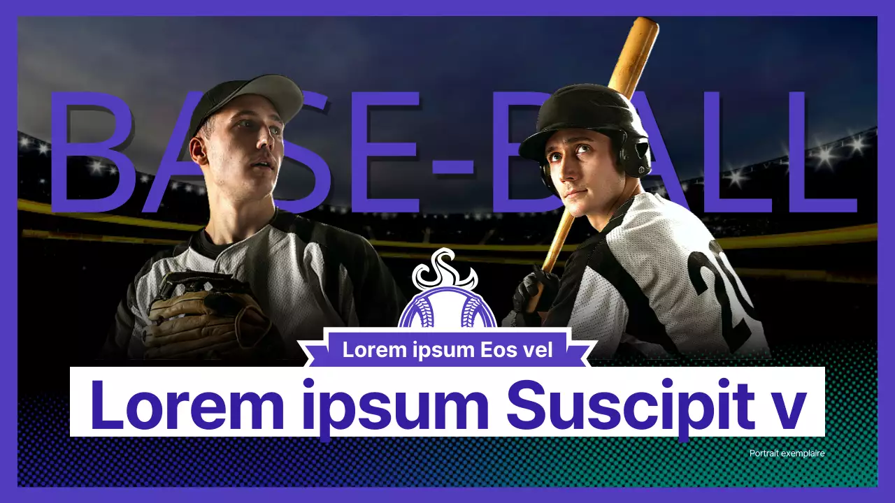 Baseball Player Match Concept Thème de jeu de baseball avec une atmosphère majestueuse en violet indigo