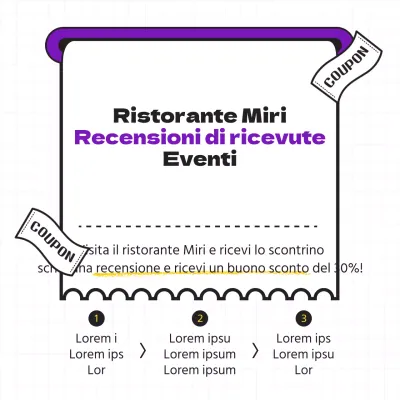 Contenuto dell'evento di revisione della ricezione in viola e nero