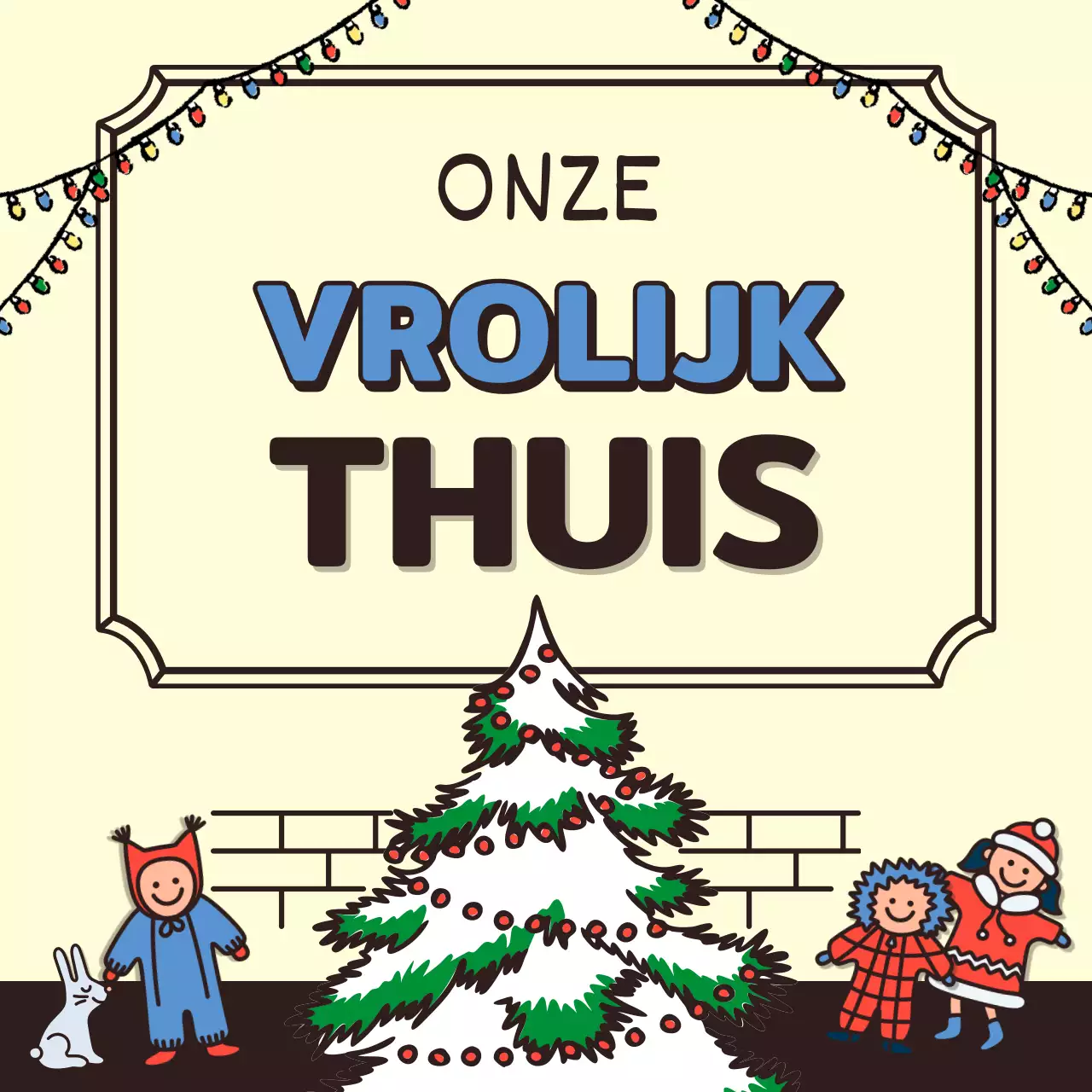 Wintervakantie met schattige illustraties in beige