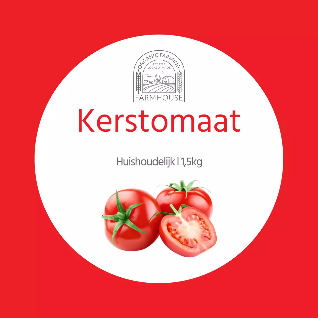 Etiket rode nette cherrytomaat