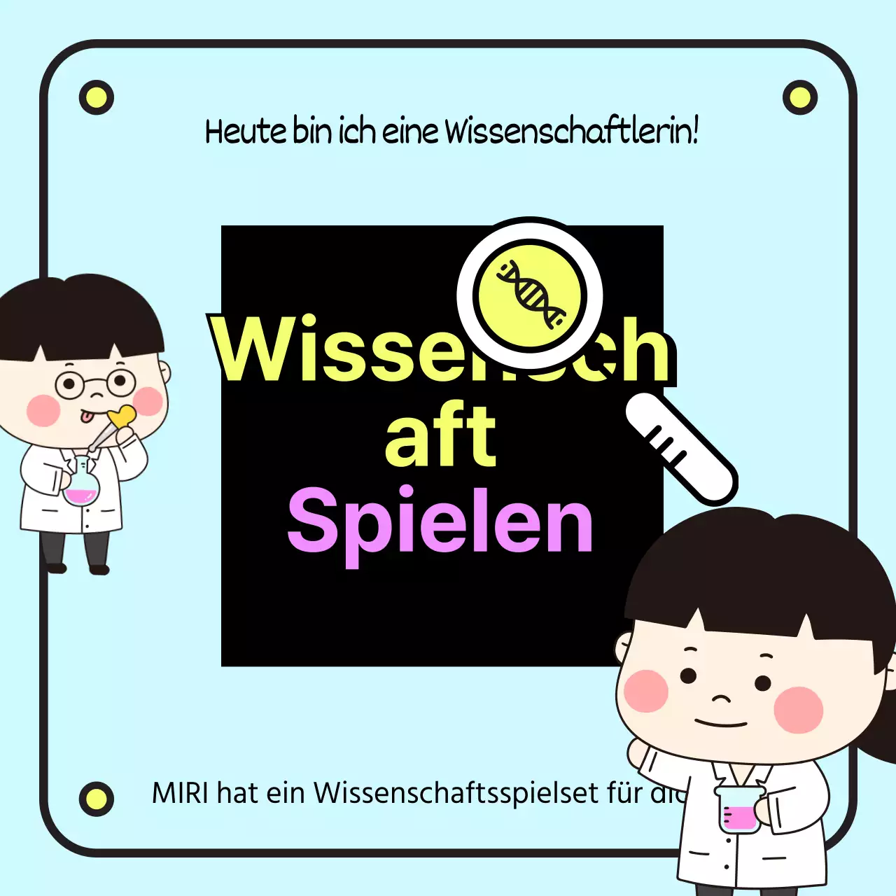 Hellblauer Hintergrund Wissenschaft spielen niedlich Wissenschaftler Illustration Banner