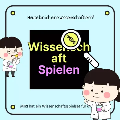 Hellblauer Hintergrund Wissenschaft spielen niedlich Wissenschaftler Illustration Banner