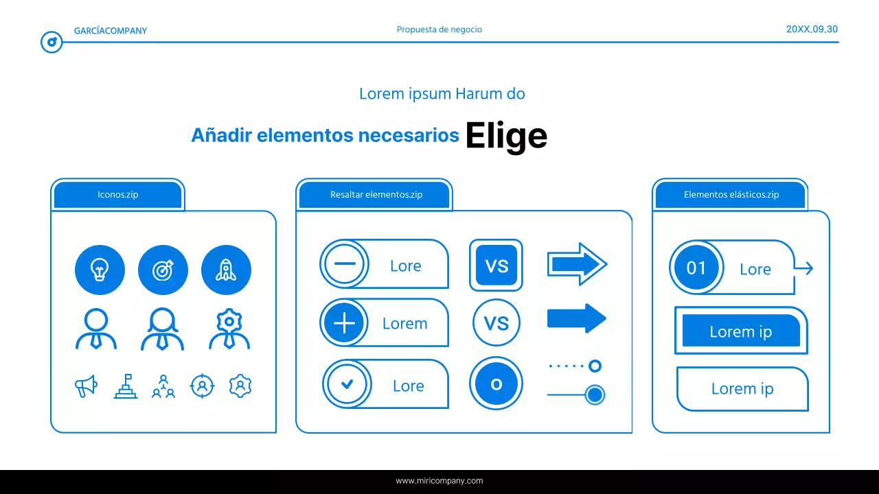 Informe de resaltado de texto simple en azul y blanco