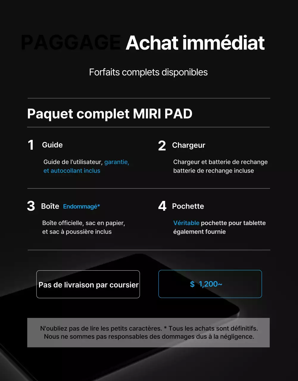 Black Blue Point Page de petites annonces simple et élégante (page détaillée)