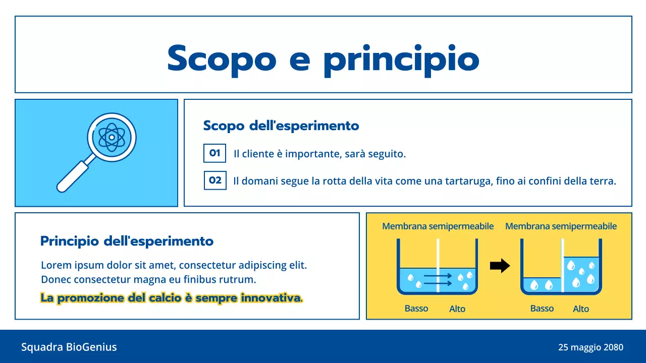 Luce blu e giallo linea illustrazione pulita scienza esperimento educazione classe tema di presentazione