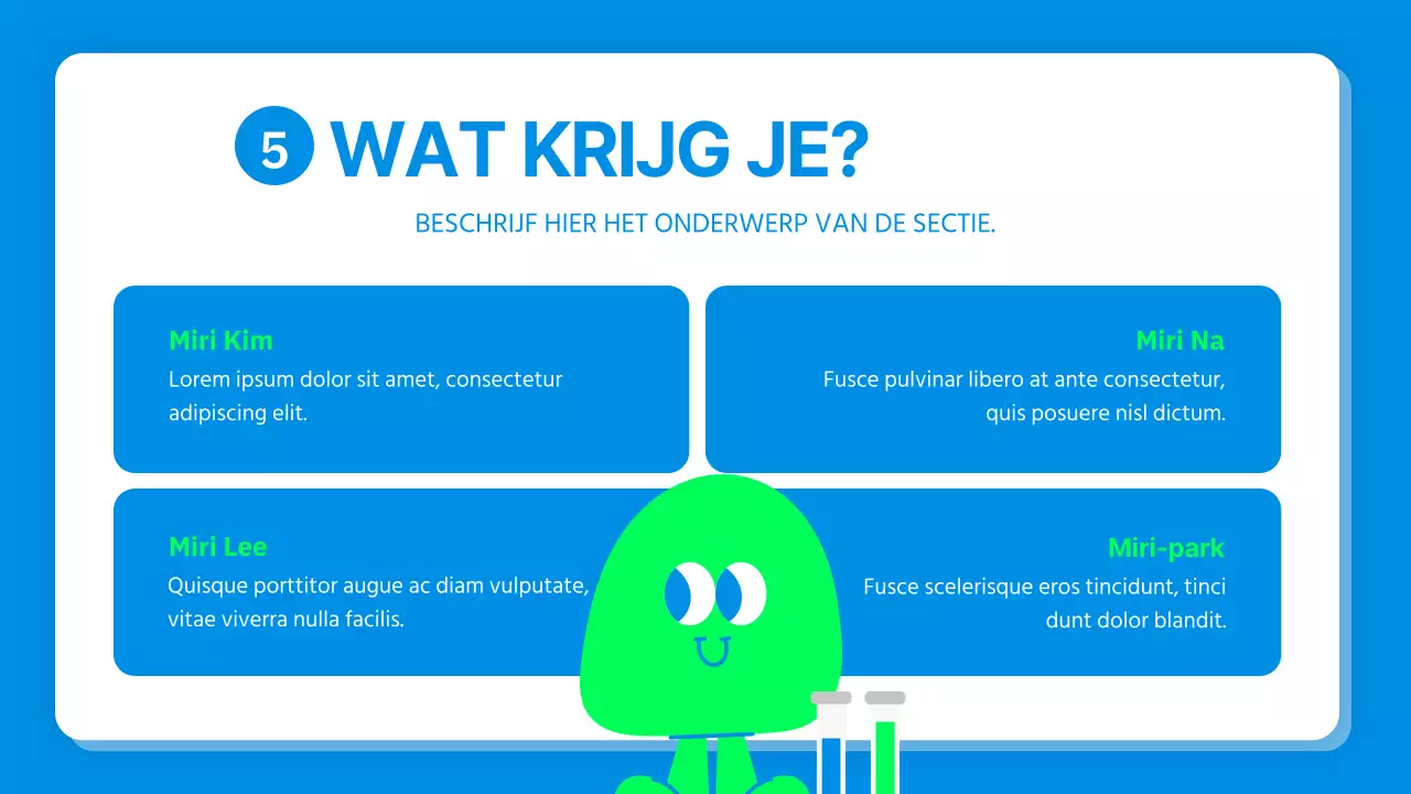 Schattig Karakter Wetenschappelijk Experimentverslag in Blauw en Lime Groen