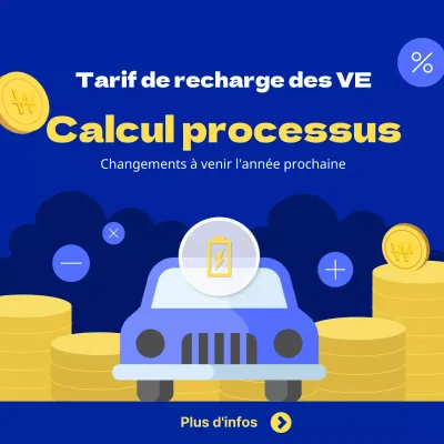 Voitures électriques bleues et jaunes et pièces de monnaie : comment calculer le coût d'une charge ?