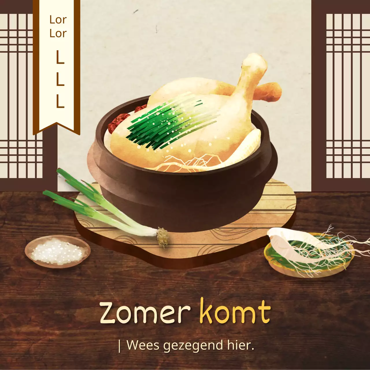 Over de traditionele bruine en beige driedelige outfit