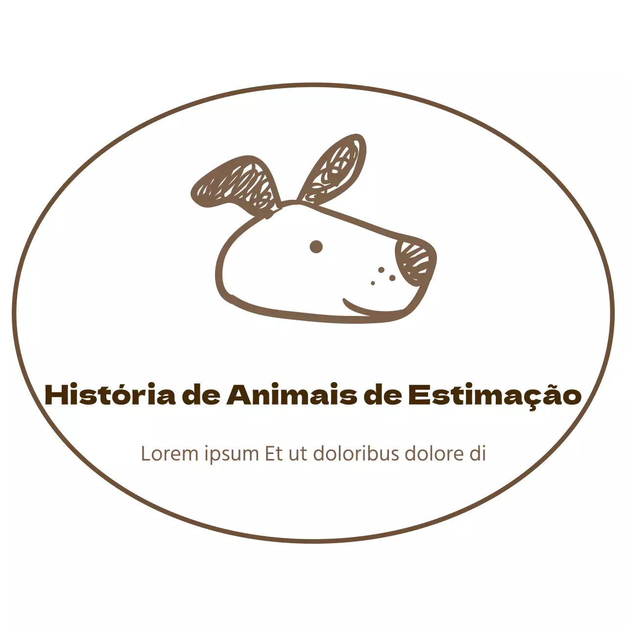 Ilustração de um cachorrinho giro num conceito de logótipo de cor castanha para promover uma loja