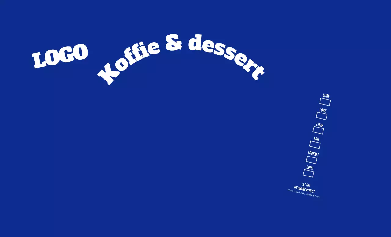 Blauw eenvoudig beletterd tekstcafé