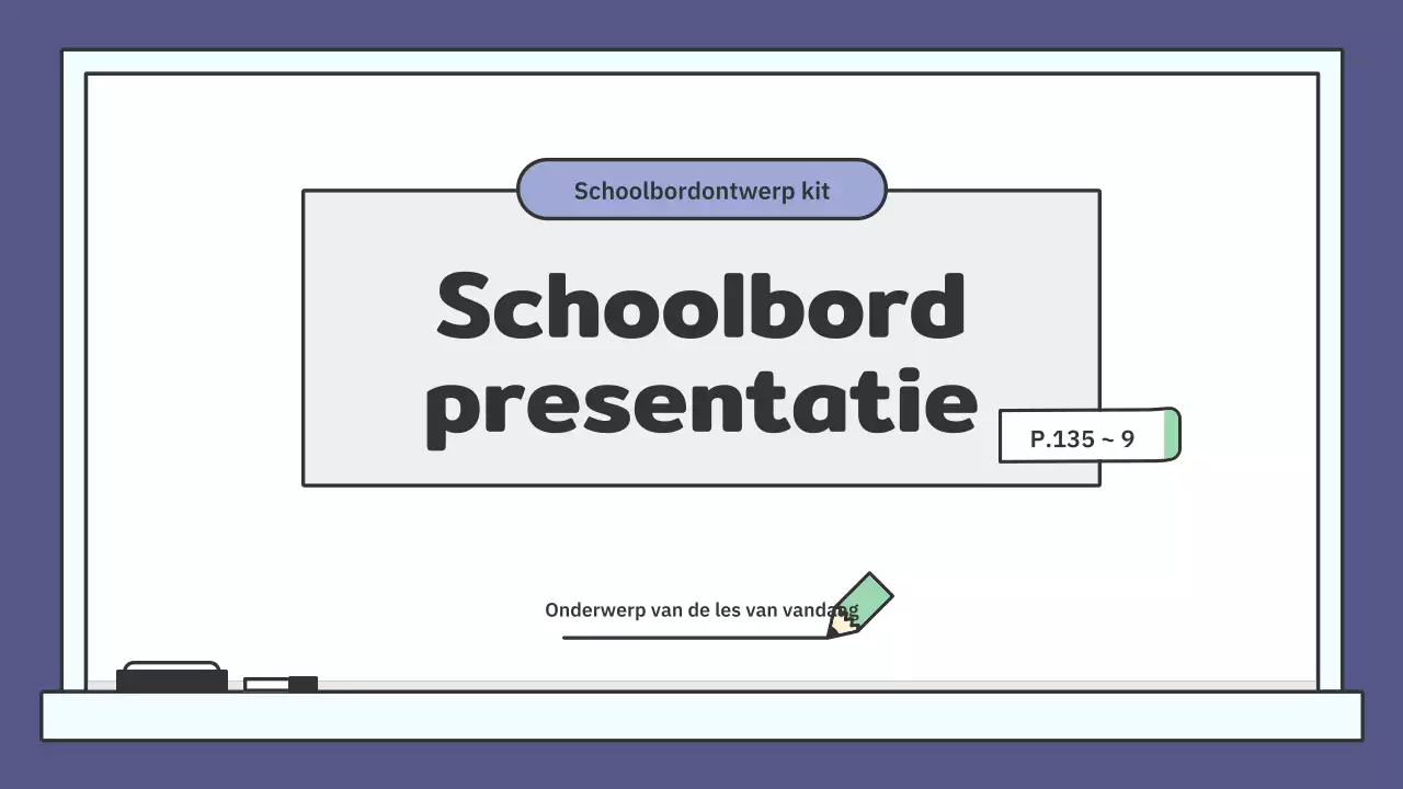 Kleurrijk educatief krijtbord presentatieset