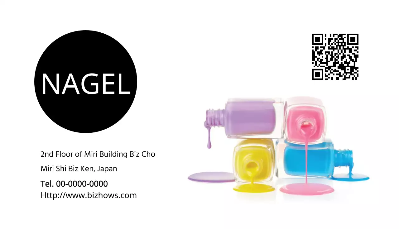 カラフル オシャレ ネイル 名刺