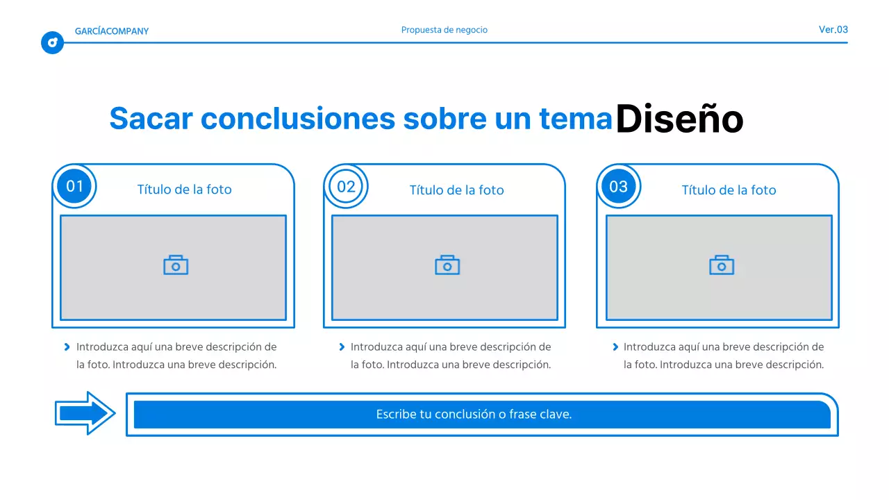 Informe de resaltado de texto simple en azul y blanco