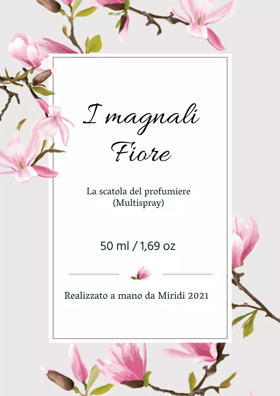 Etichetta di profumo vintage con illustrazione grigia