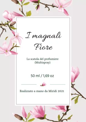 Etichetta di profumo vintage con illustrazione grigia