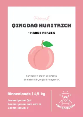 Roze en eenvoudige boerenperzik promotie