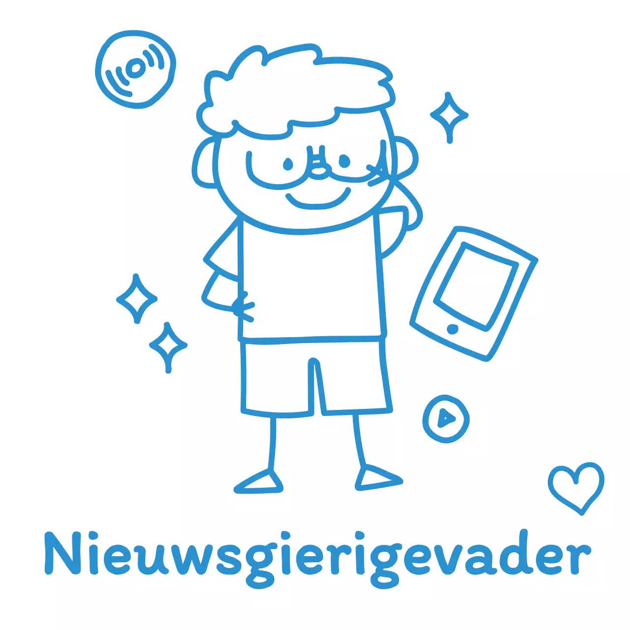 Familie introductie concept met eenvoudige en schattige doodle-stijl familie illustraties