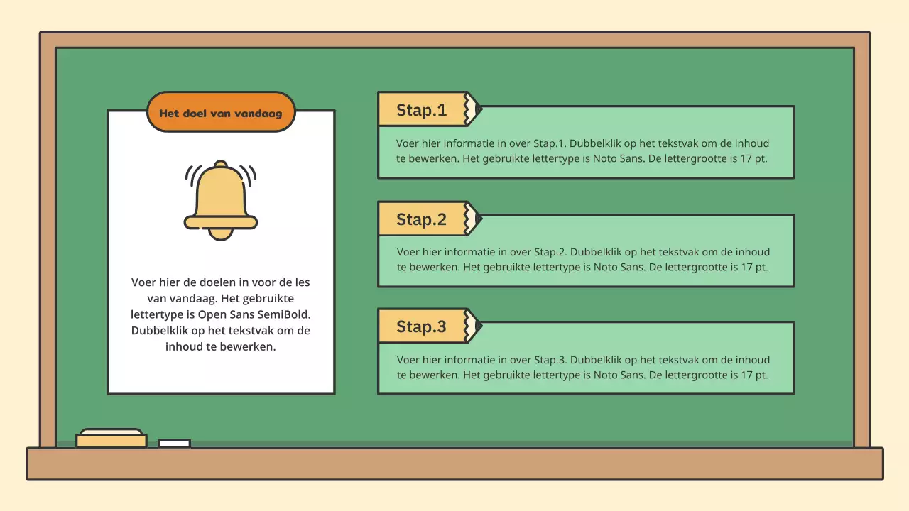 Kleurrijk educatief krijtbord presentatieset