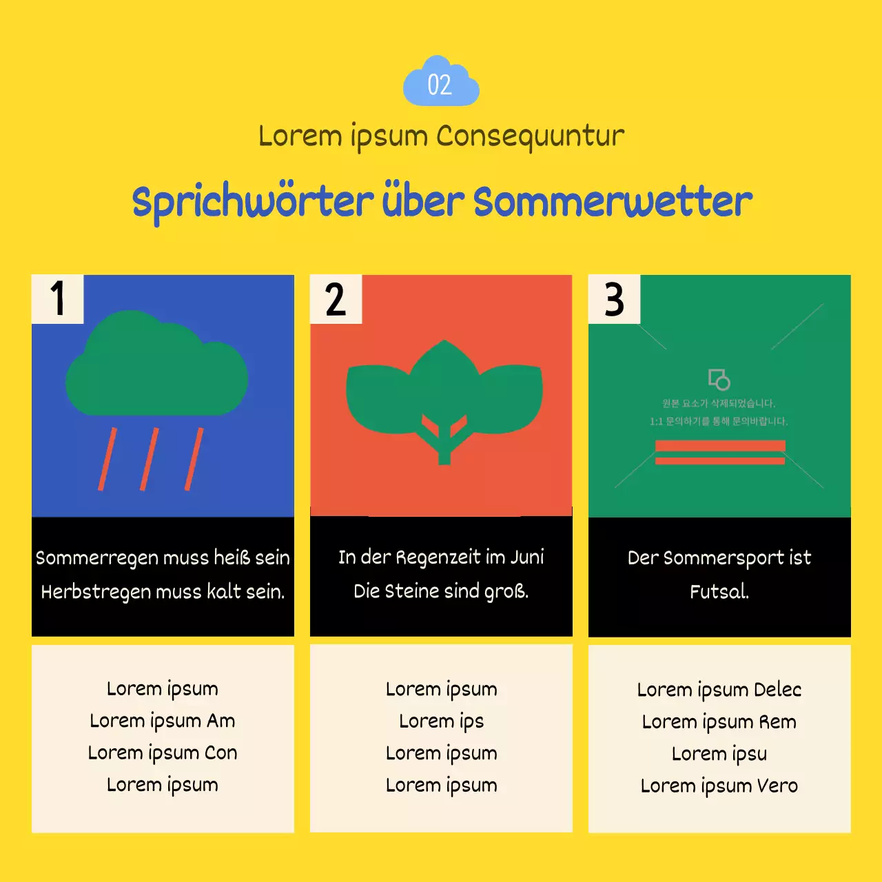 Bunte Illustrationen Lustige Wettersprüche