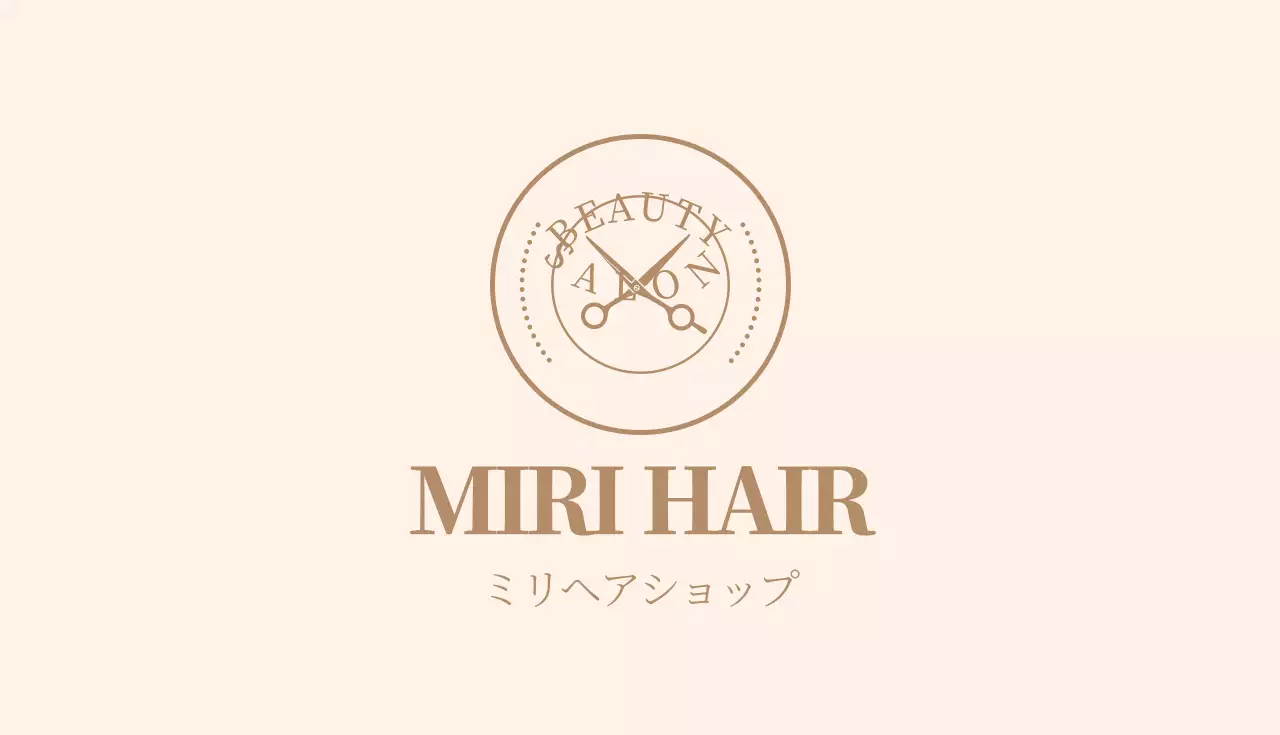ベージュ シンプル 美容室 名刺