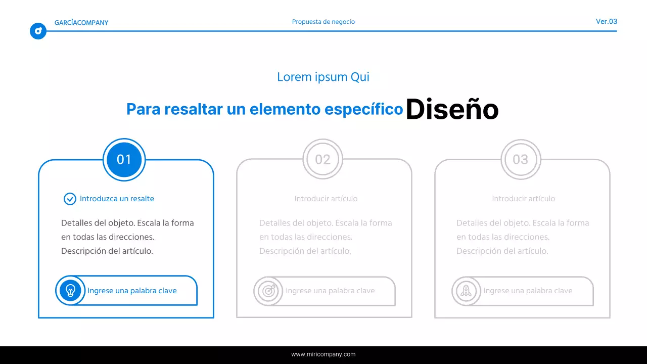 Informe de resaltado de texto simple en azul y blanco