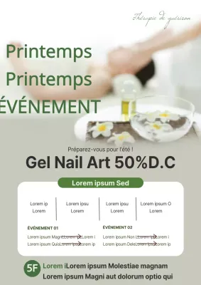 Prospectus d'événement du salon de beauté Sleek en beige