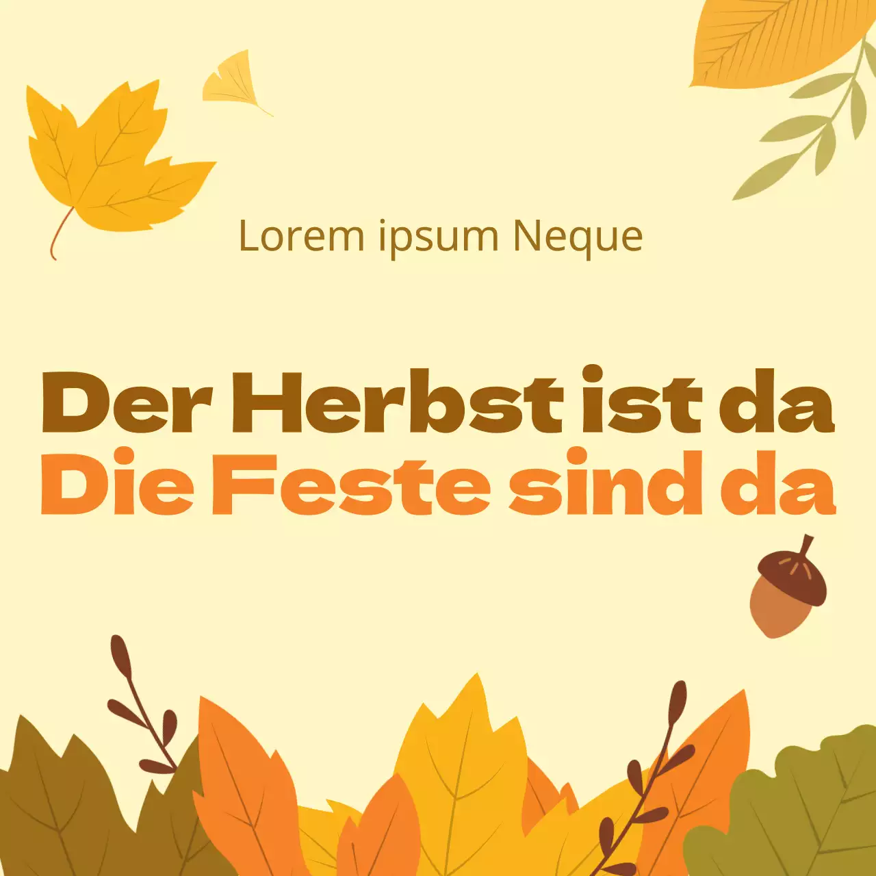 Förderung von natürlichen Herbstveranstaltungen mit gelbem Hintergrund