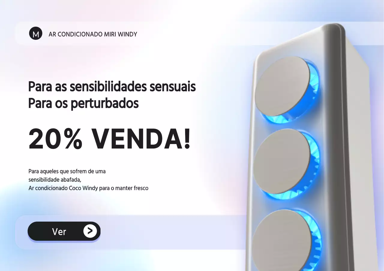 Conceito de gradiente roxo e azul para evento de desconto de ar condicionado