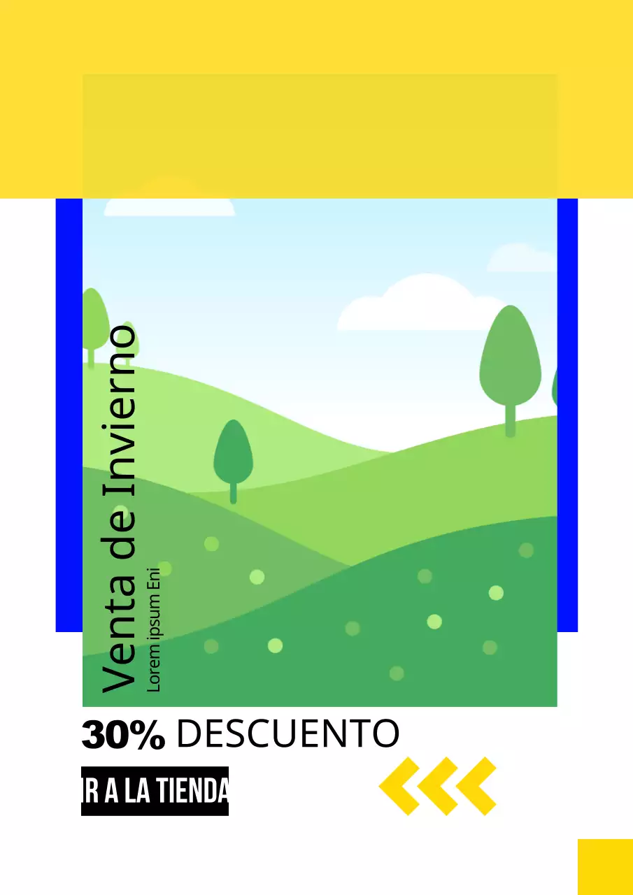 Diferentes diseños con fotos azules y amarillas