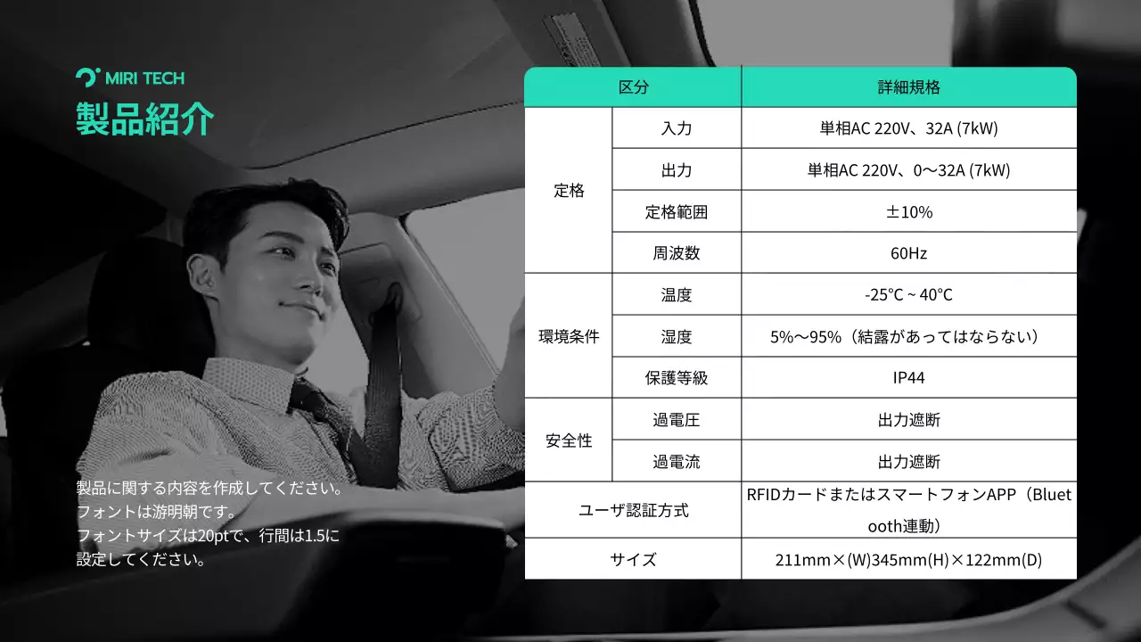 黒 モダン 電気自動車 提案書 プレゼンテーション