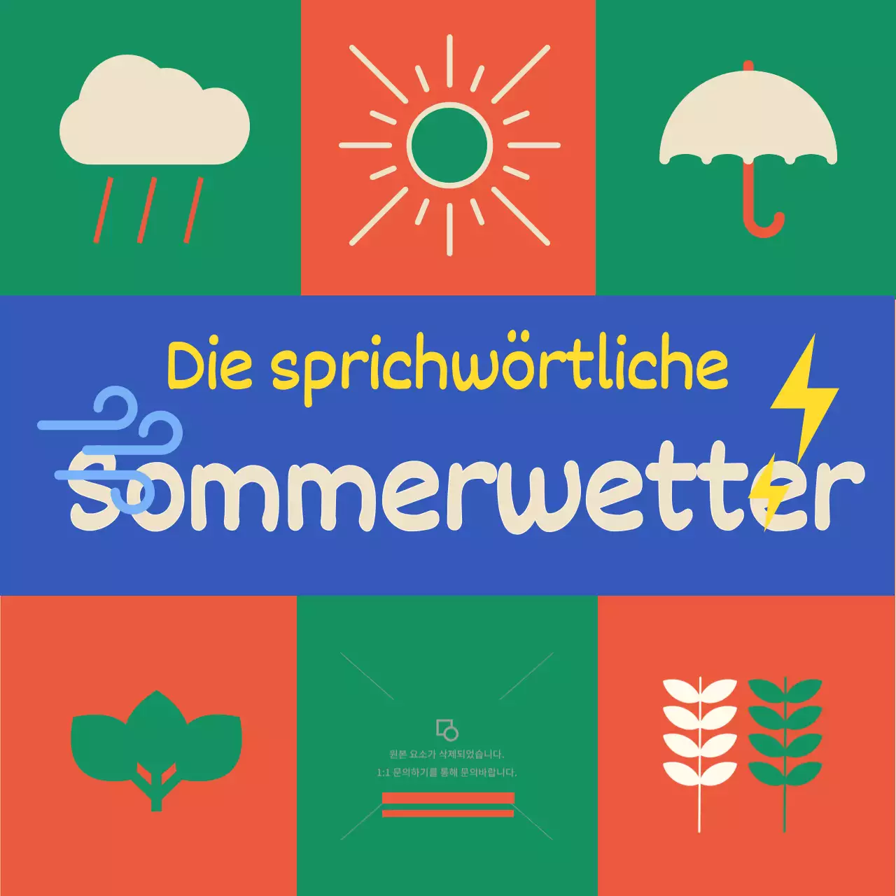 Bunte Illustrationen Lustige Wettersprüche