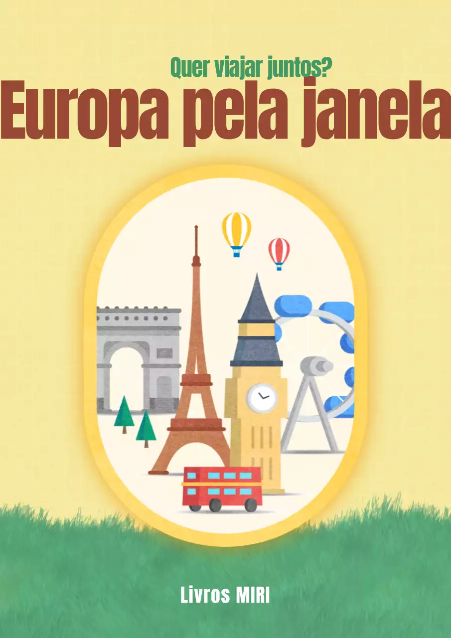 Capa de livro de guia turístico europeu minimalista em amarelo e verde