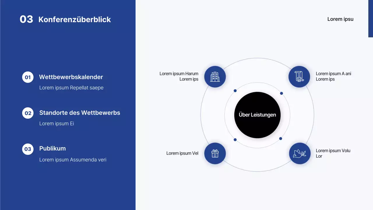 Einfache weiß-blaue Universitätspräsentation für einen Scheinwettbewerb