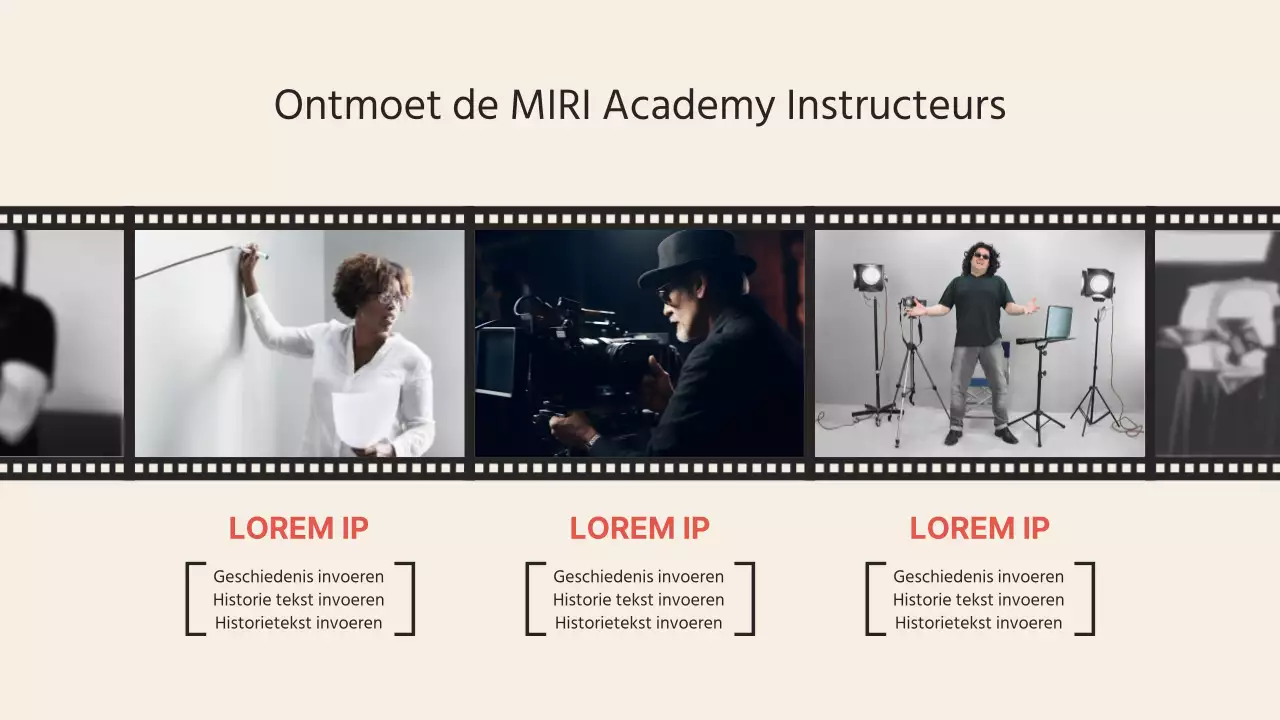 Promotie van de Film Concept School in vintage roze en beige