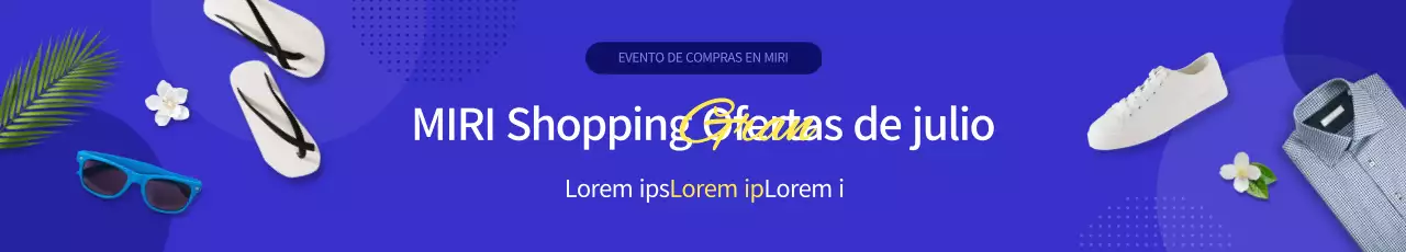 Promocione su evento de compras de verano con un sencillo concepto azul
