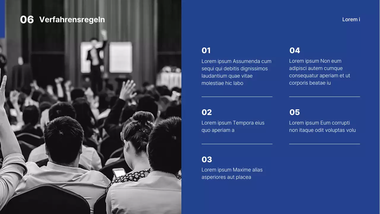 Einfache weiß-blaue Universitätspräsentation für einen Scheinwettbewerb