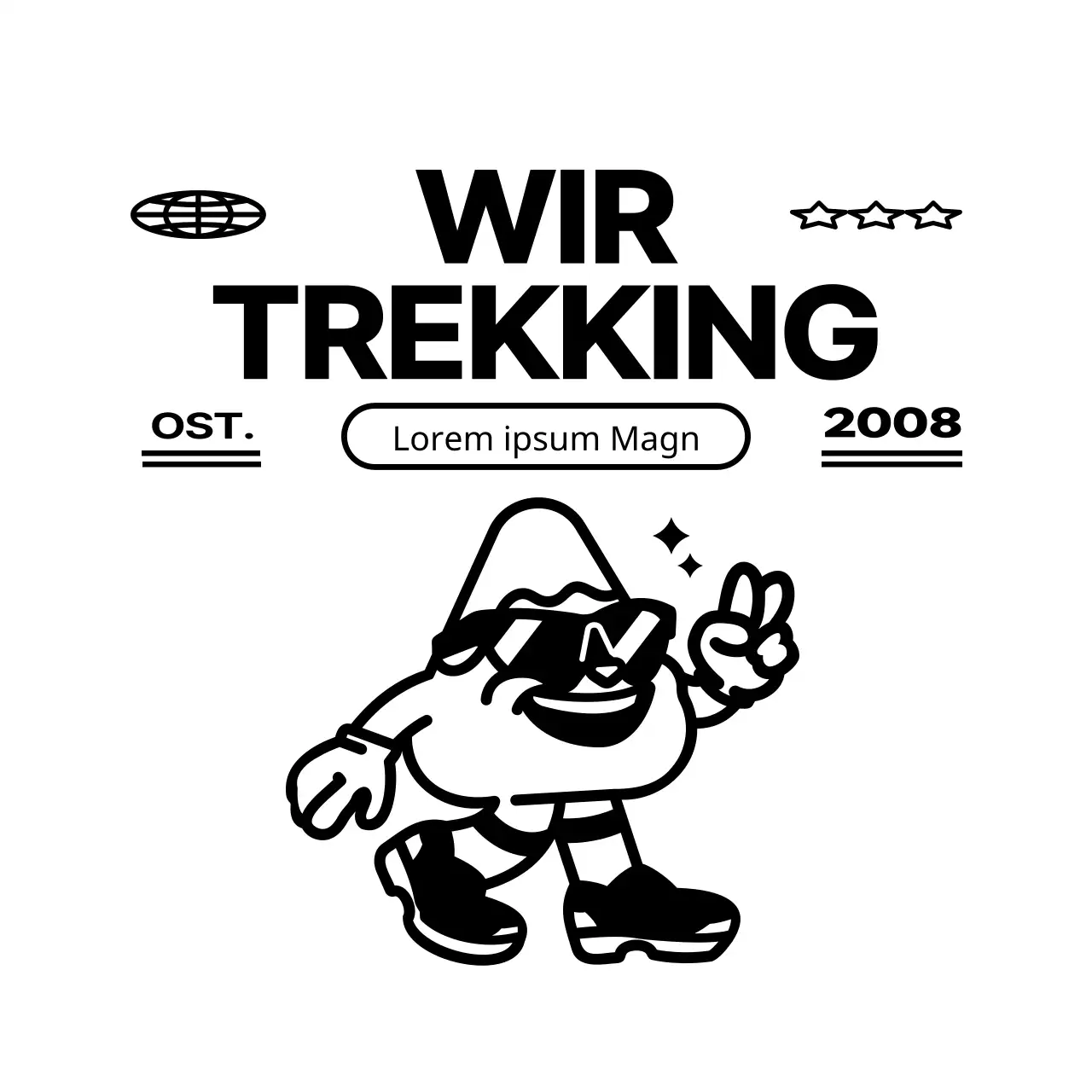 Hip Berg Zeichen Konzept Bergsteigen Gruppe T-Shirt